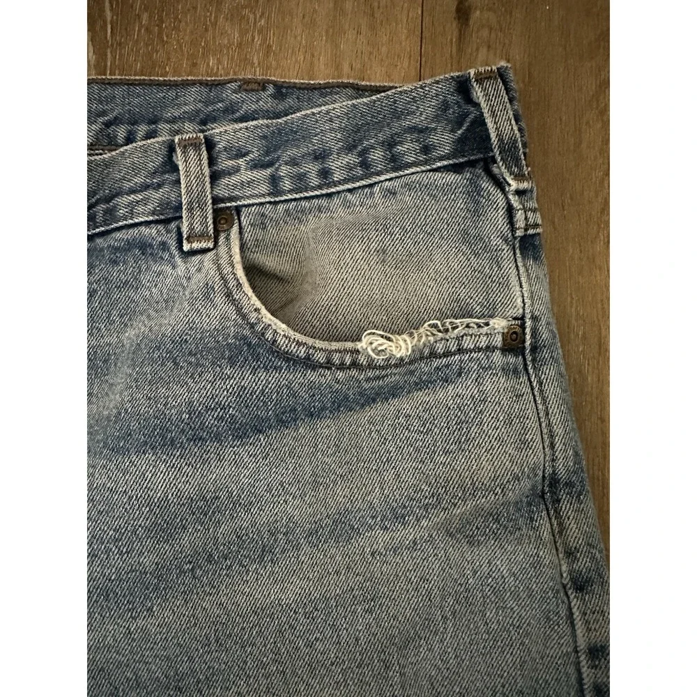 Carhartt Work Jean 42x32 Relaxed Fit Distressed Utility Workwear Carpenter Denim
